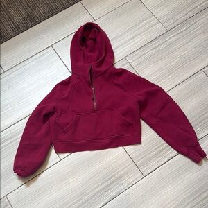 Burgundy Cropped Hoodie